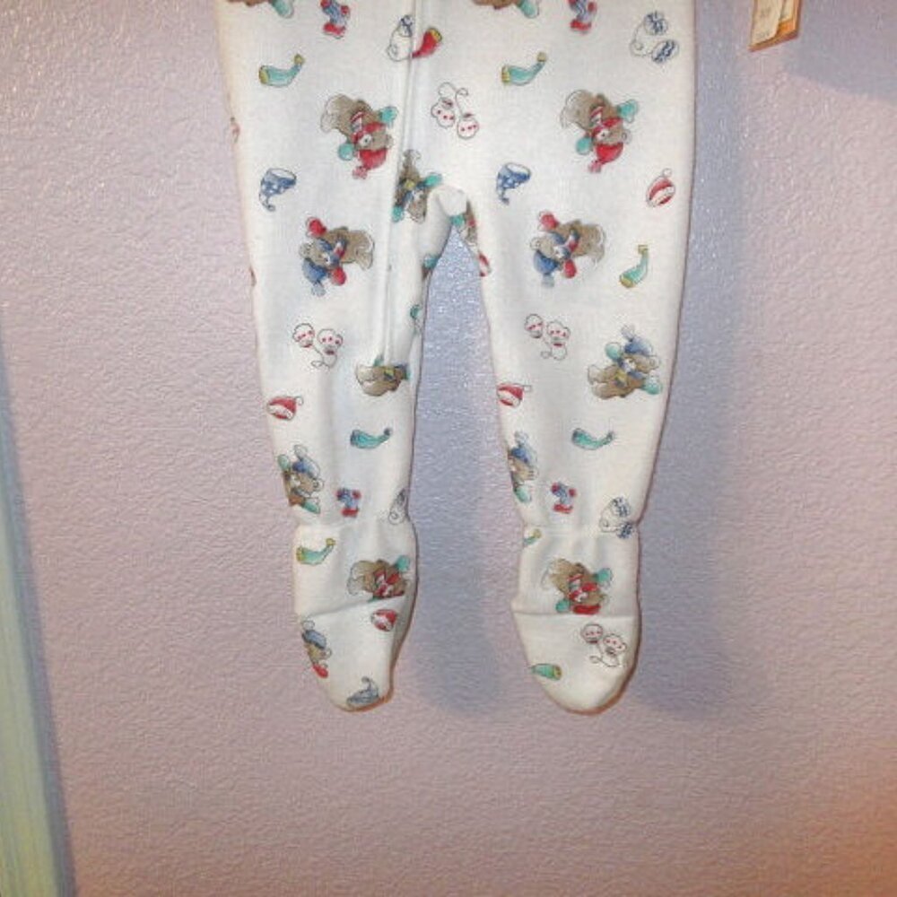 Vtg Carter's Baby Teddy Bears Footed Pajama Sleeper Size 2T Cozy Fleece NWT - Picture 4 of 11